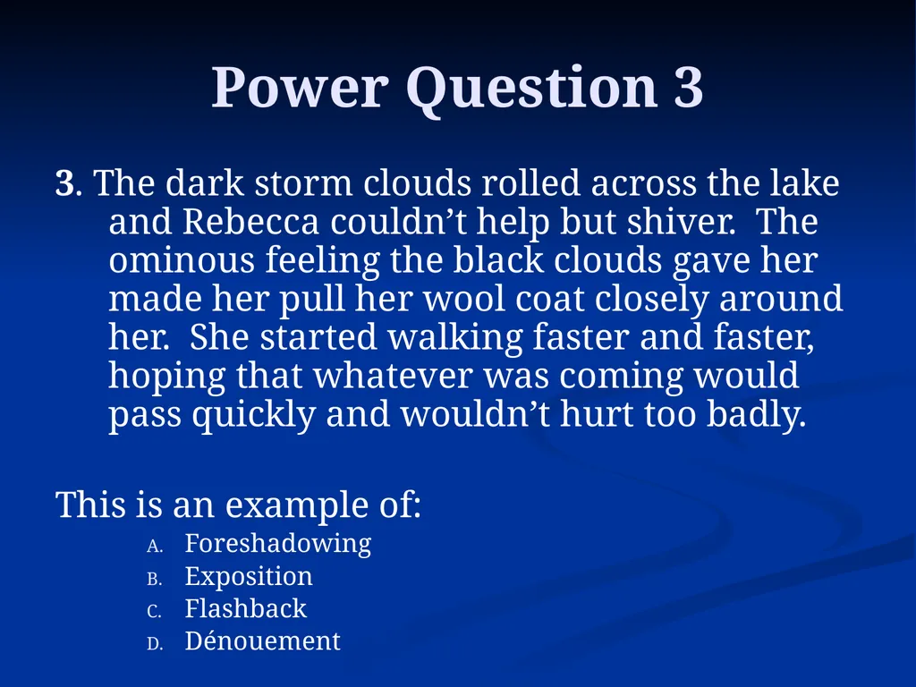 What is the difference between foreshadowing and a - slide 14 of 18