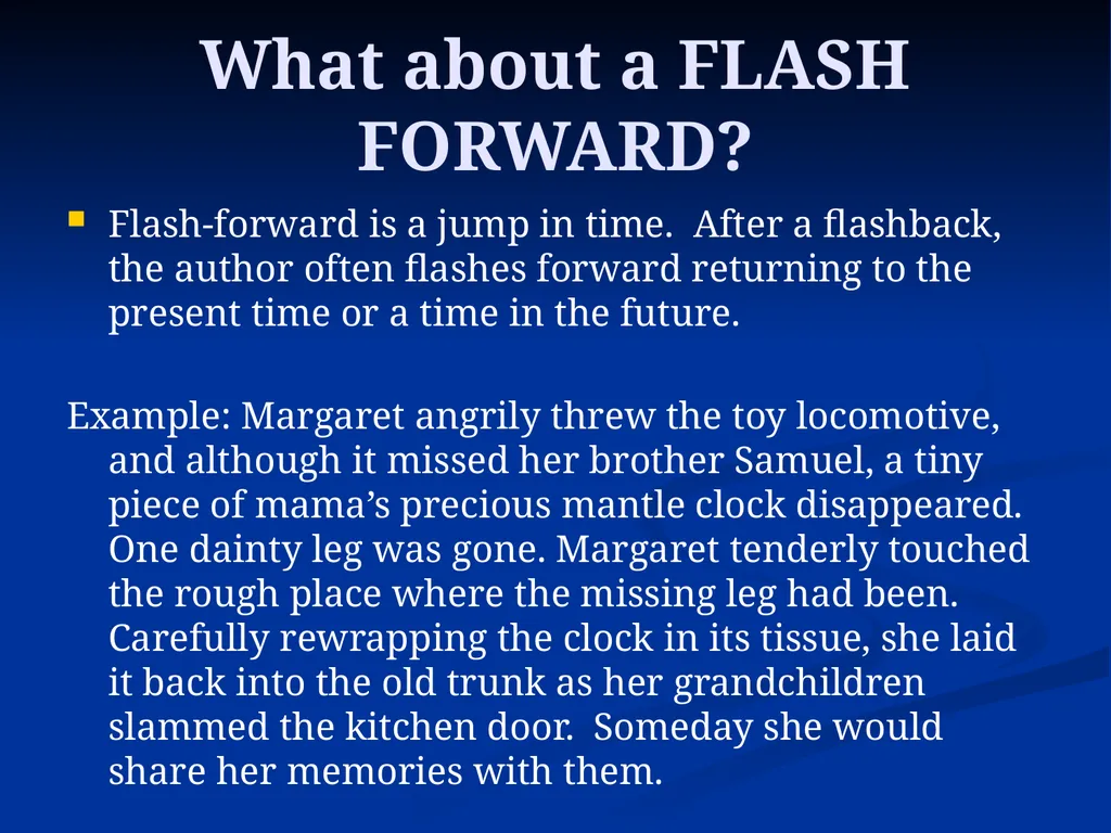 What is the difference between foreshadowing and a - slide 18 of 18