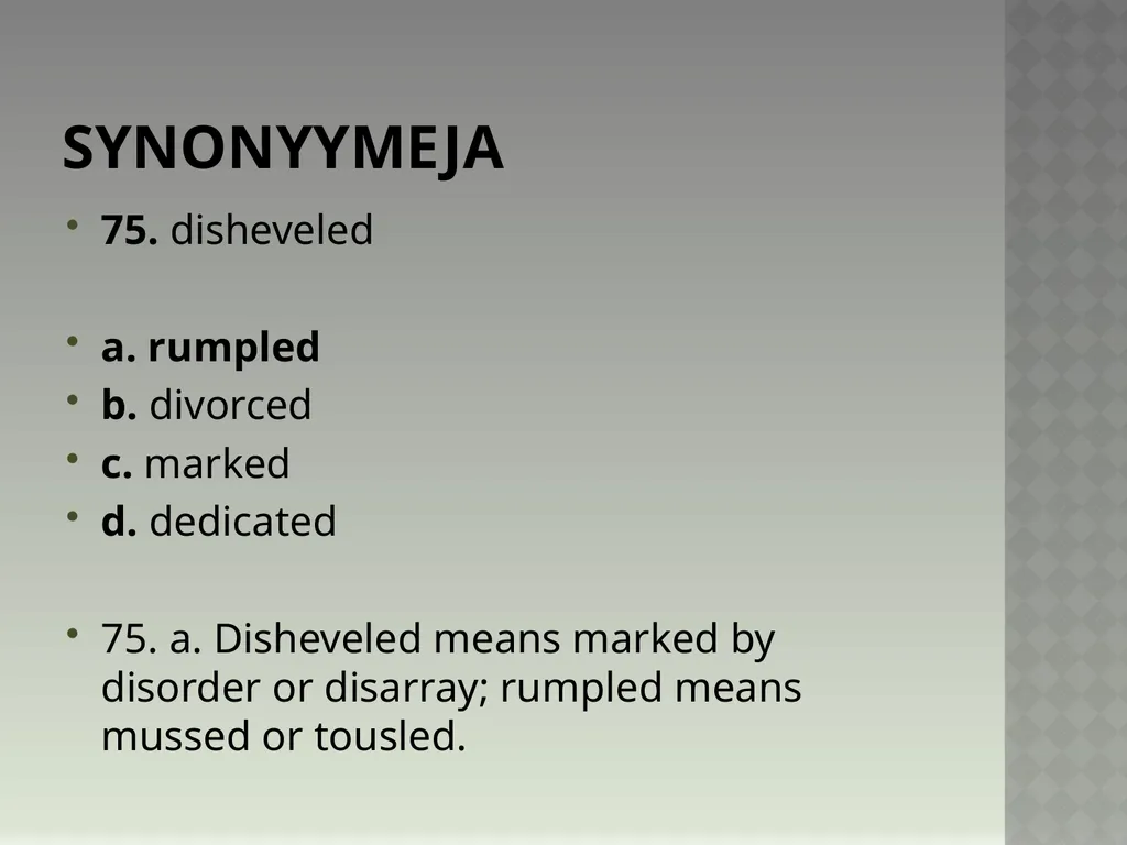 Synonyymeja 1. Which word means the same as - slide 151 of 494