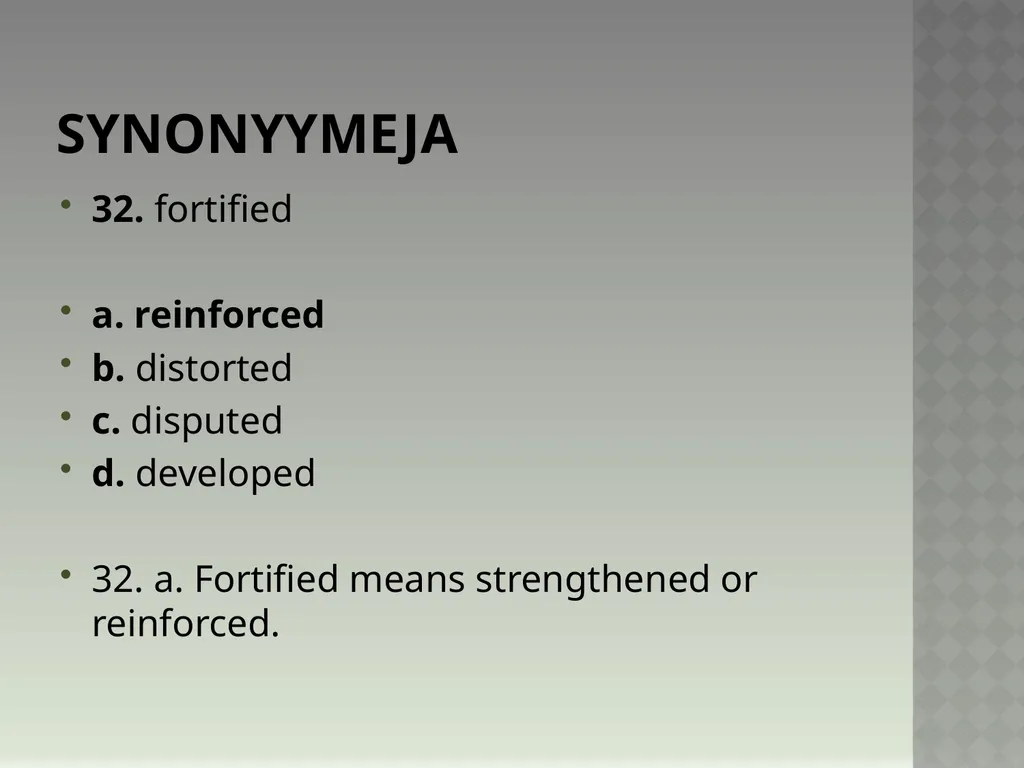 Synonyymeja 1. Which word means the same as - slide 65 of 494