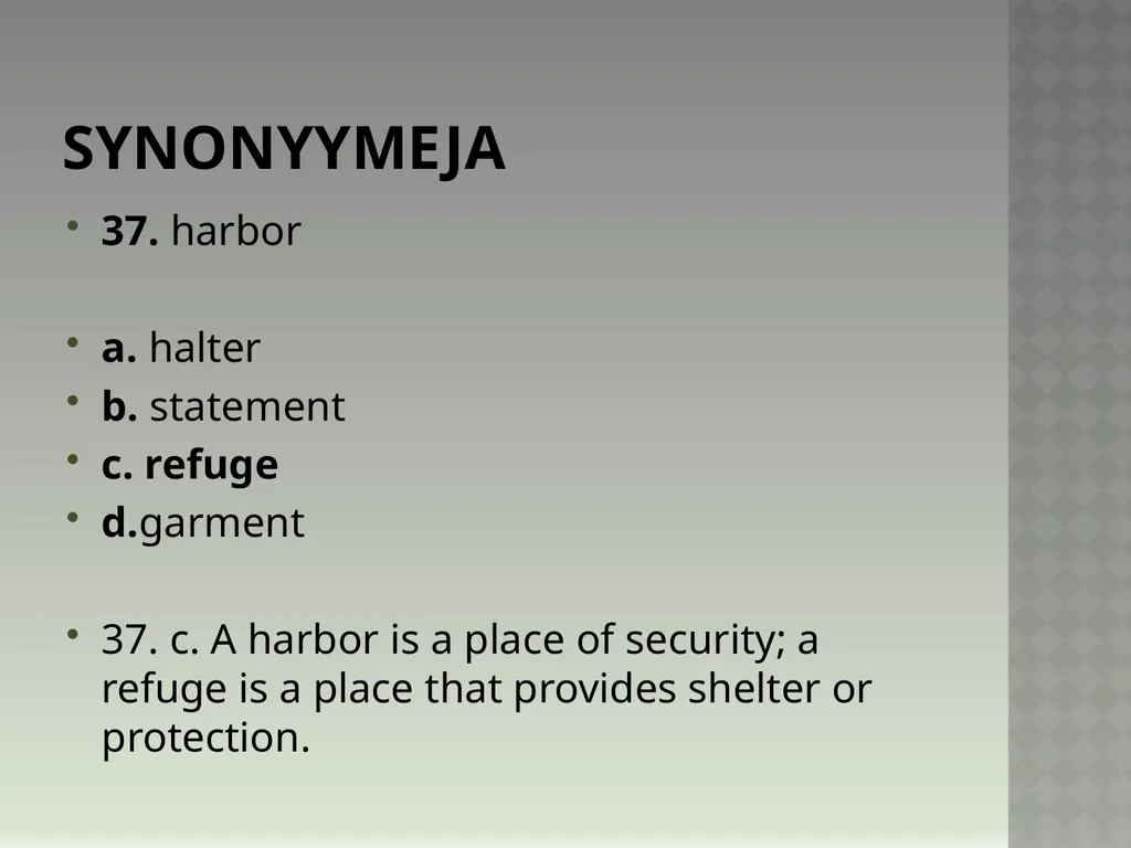 Synonyymeja 1. Which word means the same as - slide 75 of 494