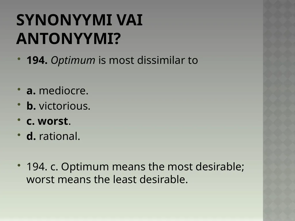 Synonyymeja 1. Which word means the same as - slide 392 of 494