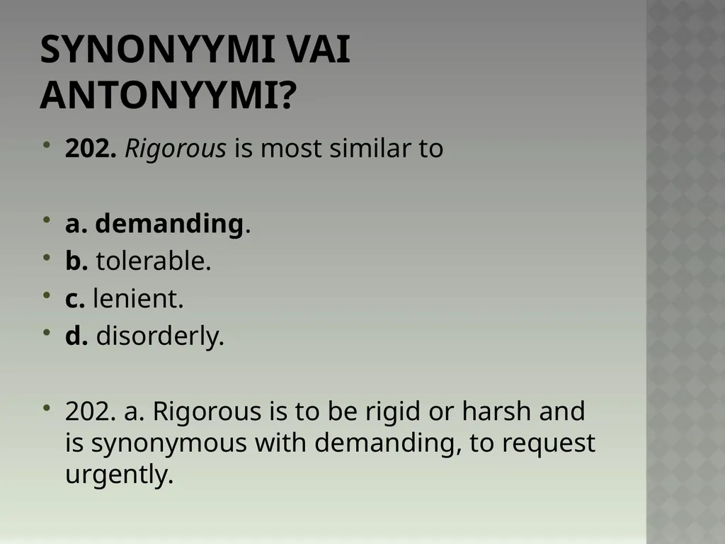 Synonyymeja 1. Which word means the same as - slide 408 of 494