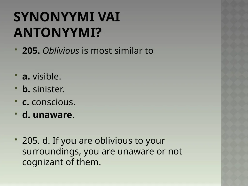 Synonyymeja 1. Which word means the same as - slide 414 of 494