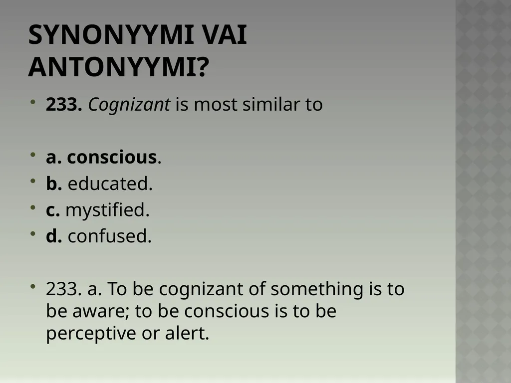 Synonyymeja 1. Which word means the same as - slide 470 of 494