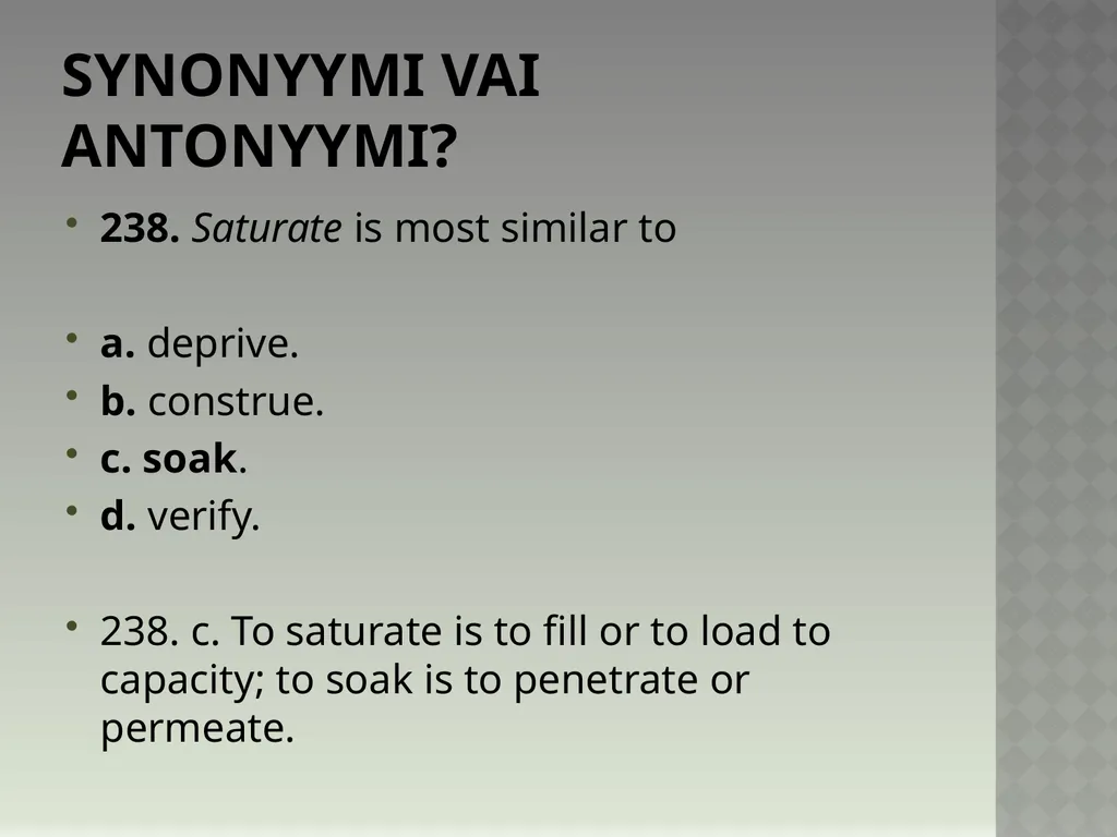 Synonyymeja 1. Which word means the same as - slide 480 of 494