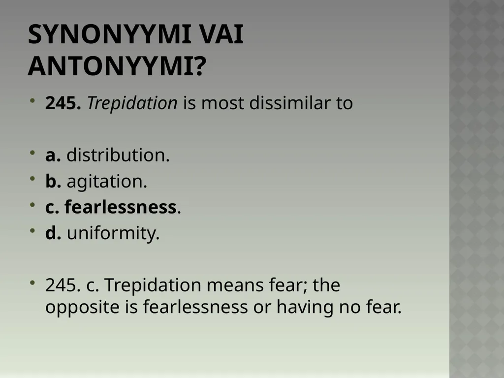 Synonyymeja 1. Which word means the same as - slide 494 of 494