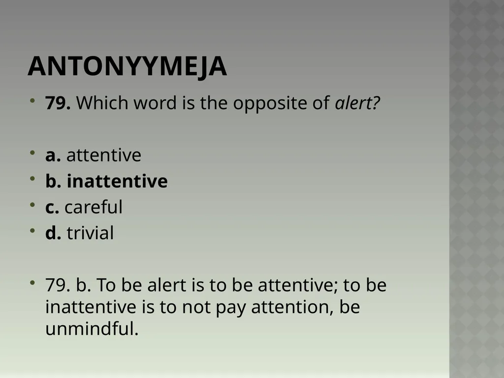 Synonyymeja 1. Which word means the same as - slide 160 of 494