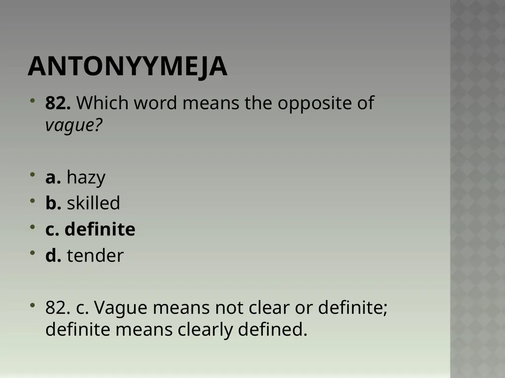 Synonyymeja 1. Which word means the same as - slide 166 of 494