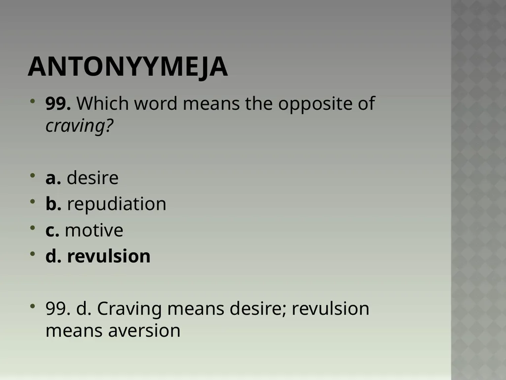 Synonyymeja 1. Which word means the same as - slide 200 of 494