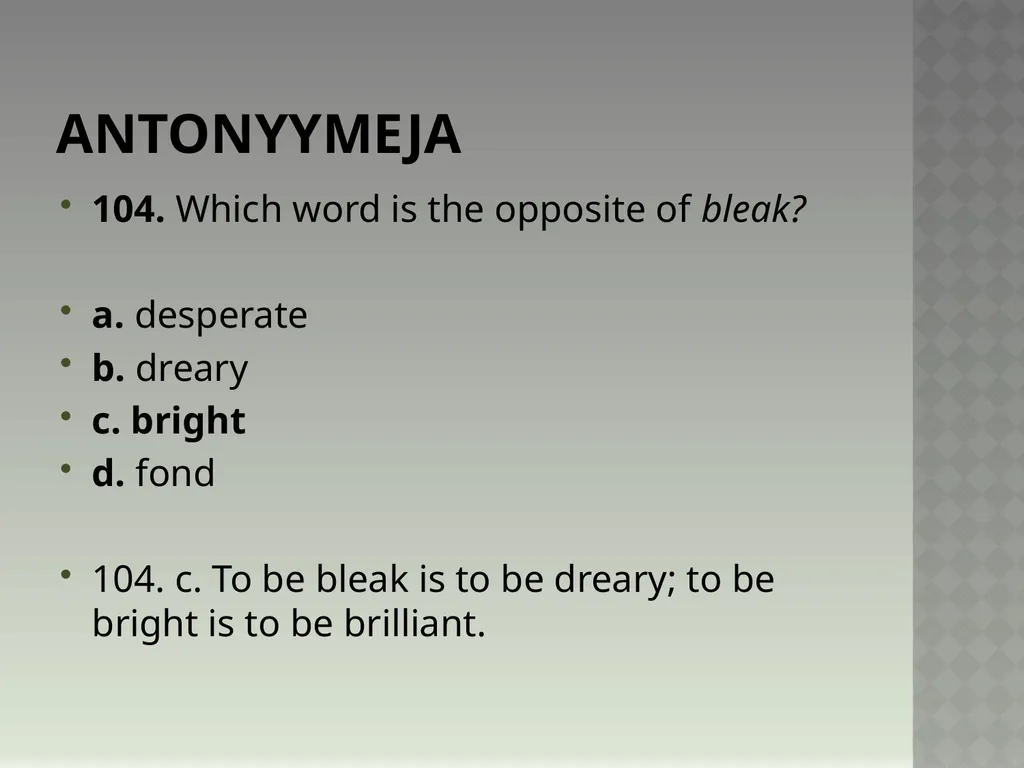 Synonyymeja 1. Which word means the same as - slide 210 of 494