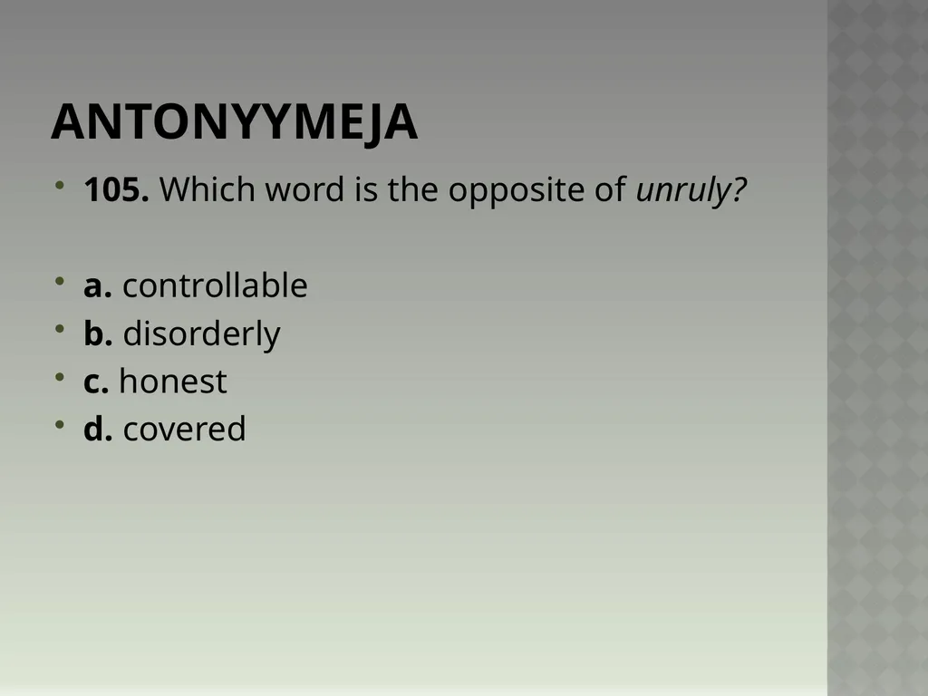 Synonyymeja 1. Which word means the same as - slide 211 of 494