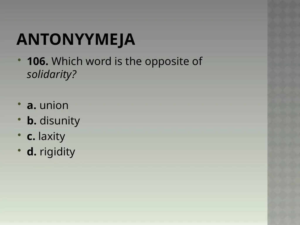 Synonyymeja 1. Which word means the same as - slide 213 of 494