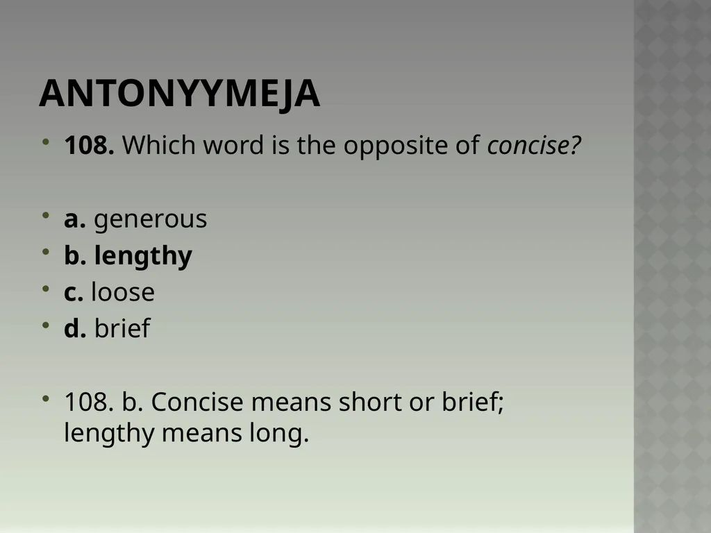 Synonyymeja 1. Which word means the same as - slide 218 of 494