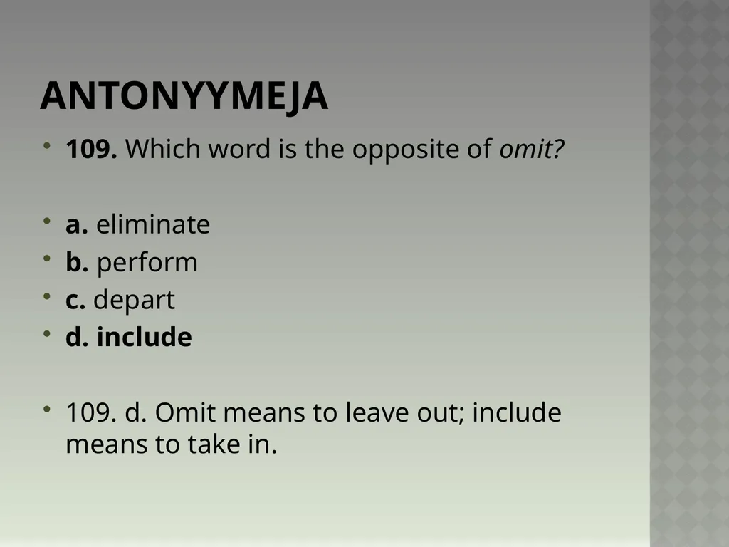 Synonyymeja 1. Which word means the same as - slide 220 of 494