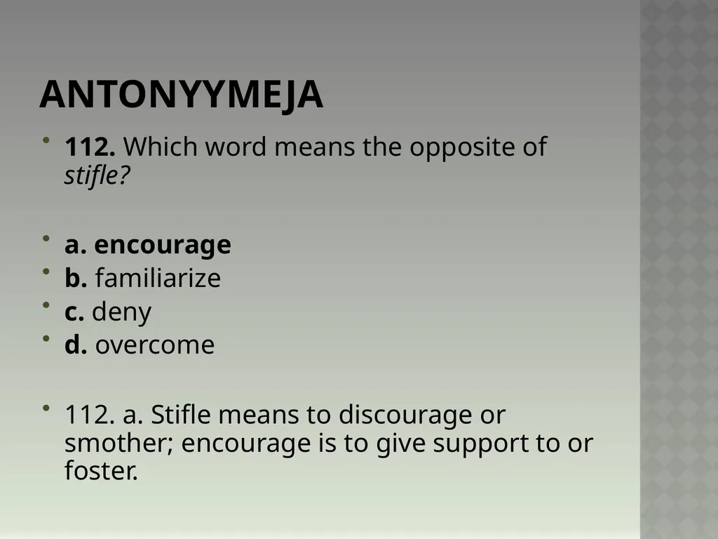 Synonyymeja 1. Which word means the same as - slide 226 of 494