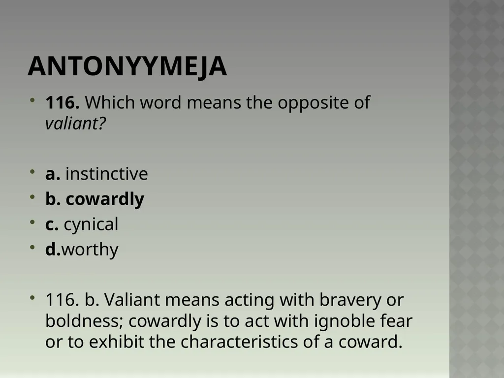 Synonyymeja 1. Which word means the same as - slide 234 of 494