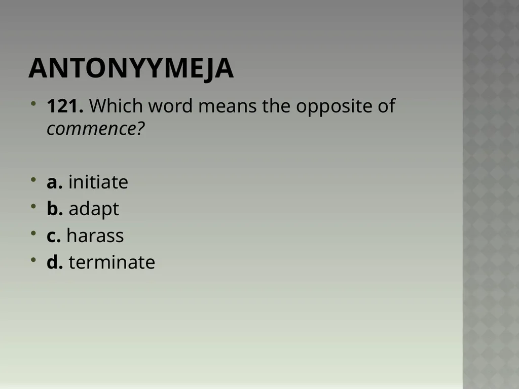 Synonyymeja 1. Which word means the same as - slide 243 of 494