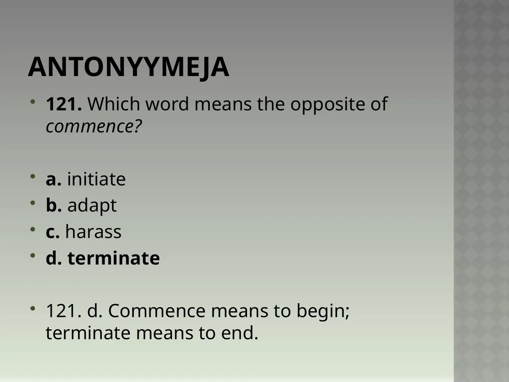 Synonyymeja 1. Which word means the same as - slide 244 of 494