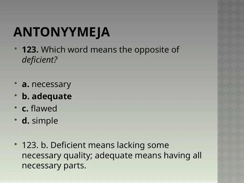 Synonyymeja 1. Which word means the same as - slide 248 of 494