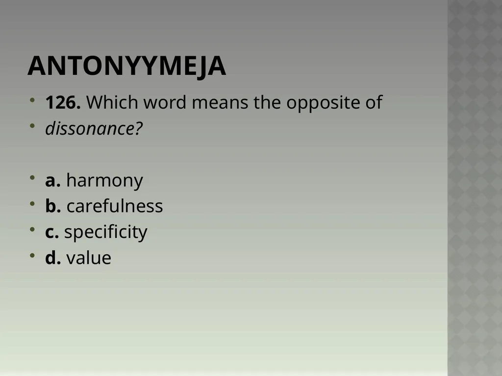 Synonyymeja 1. Which word means the same as - slide 253 of 494