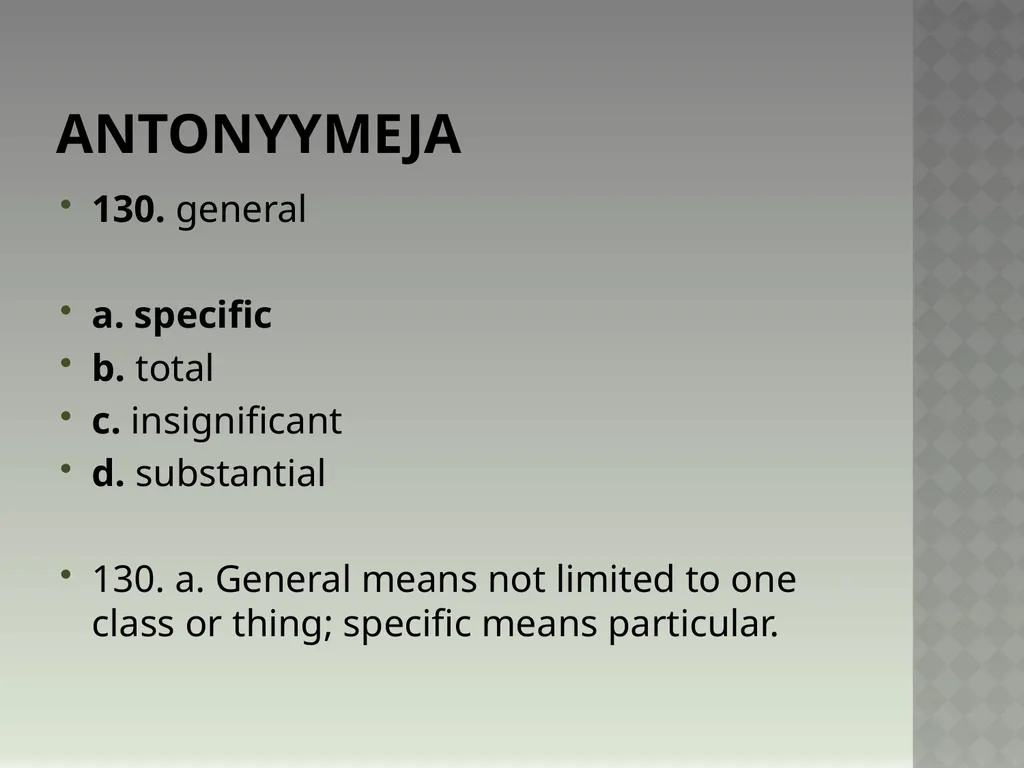 Synonyymeja 1. Which word means the same as - slide 263 of 494