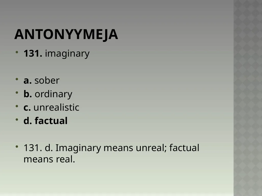 Synonyymeja 1. Which word means the same as - slide 265 of 494