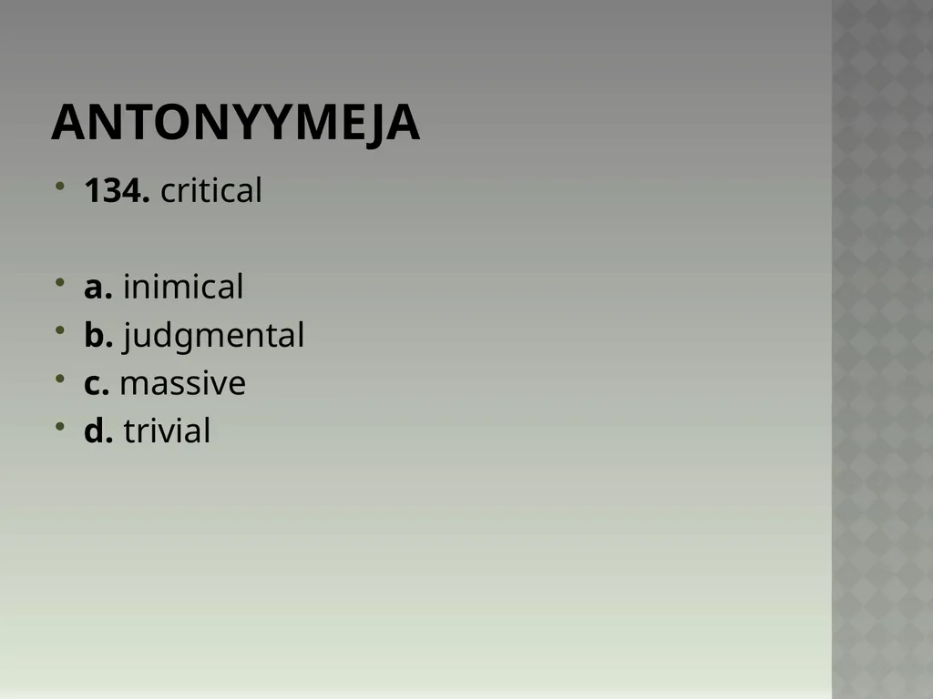 Synonyymeja 1. Which word means the same as - slide 270 of 494