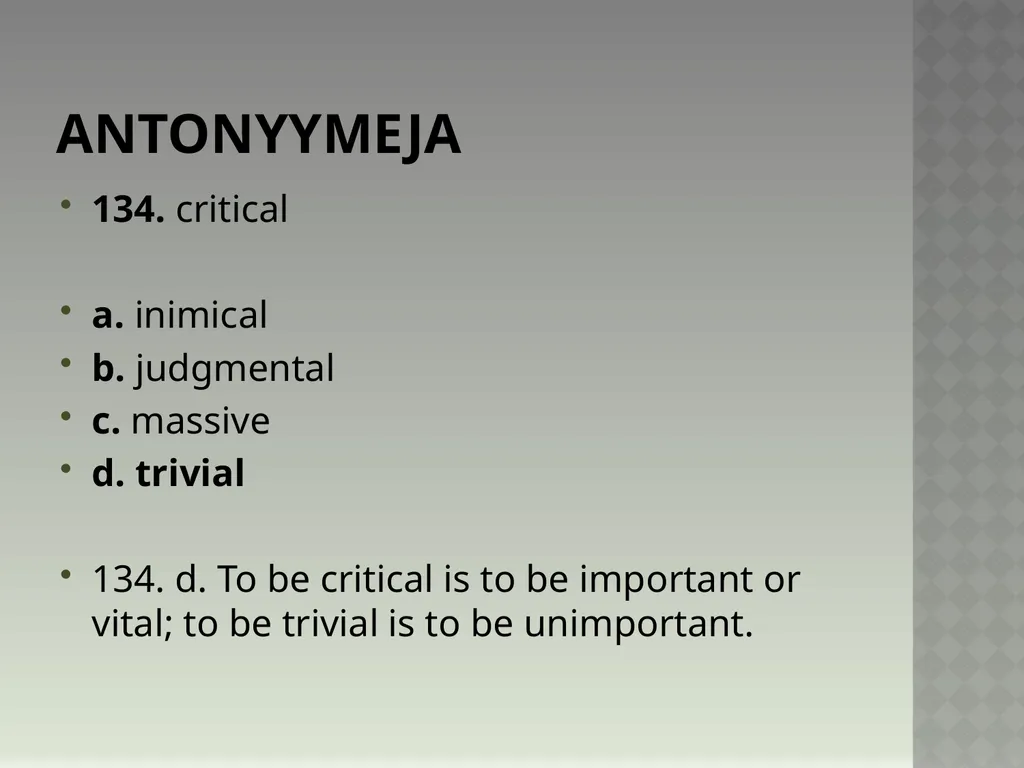 Synonyymeja 1. Which word means the same as - slide 271 of 494