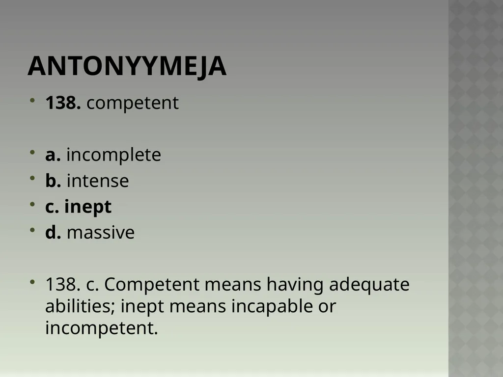 Synonyymeja 1. Which word means the same as - slide 279 of 494