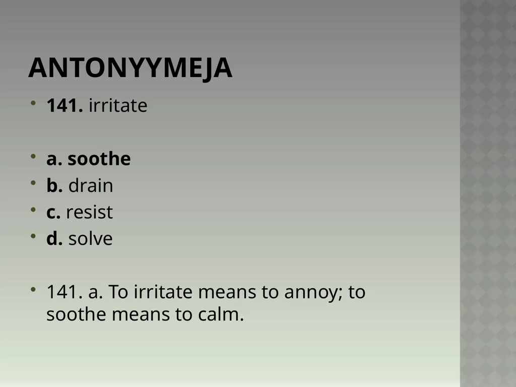 Synonyymeja 1. Which word means the same as - slide 285 of 494