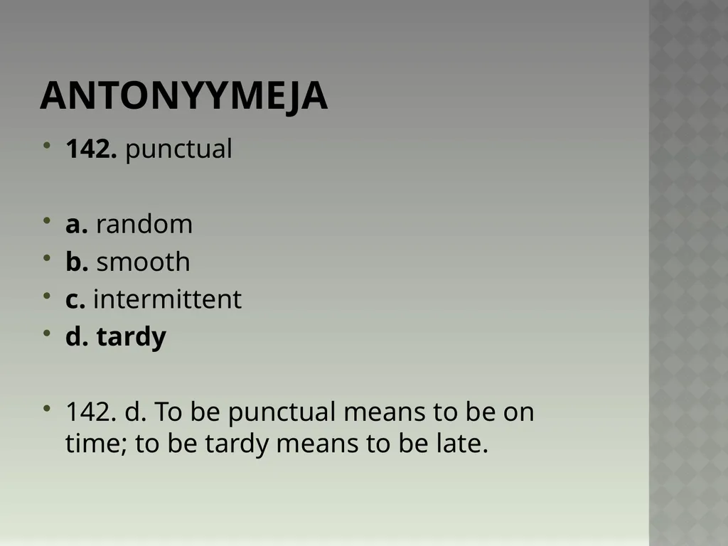 Synonyymeja 1. Which word means the same as - slide 287 of 494
