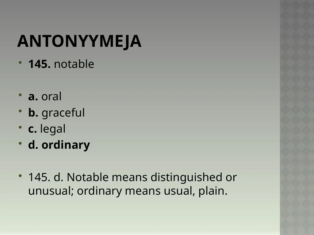 Synonyymeja 1. Which word means the same as - slide 293 of 494
