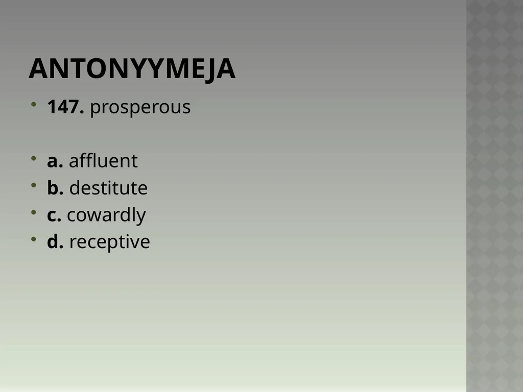 Synonyymeja 1. Which word means the same as - slide 296 of 494