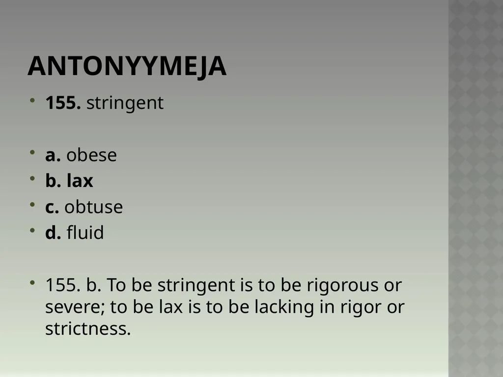 Synonyymeja 1. Which word means the same as - slide 313 of 494