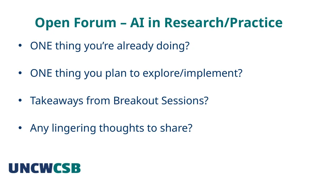 CSB Presents: Exploring AI (aka: AI Day) - slide 6 of 7