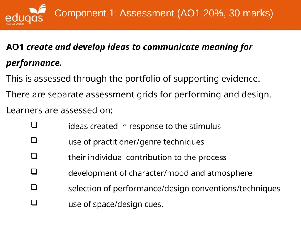 Approaches to Component 1 Devising Theatre Tips - slide 30 of 32