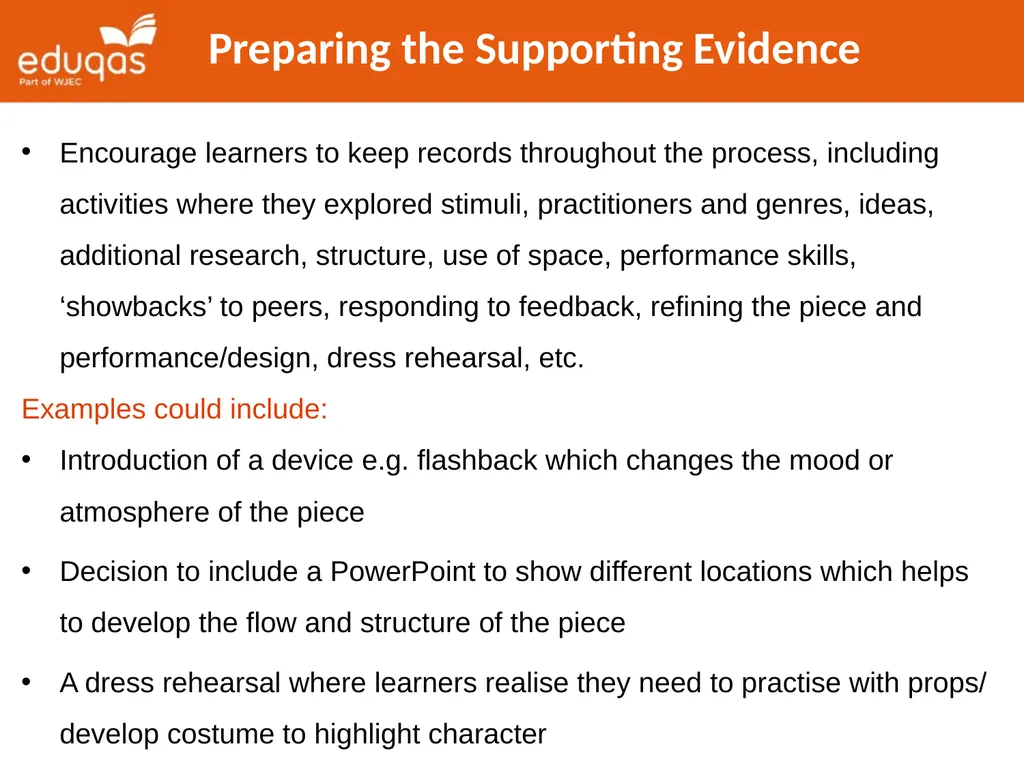 Approaches to Component 1 Devising Theatre Tips - slide 20 of 32