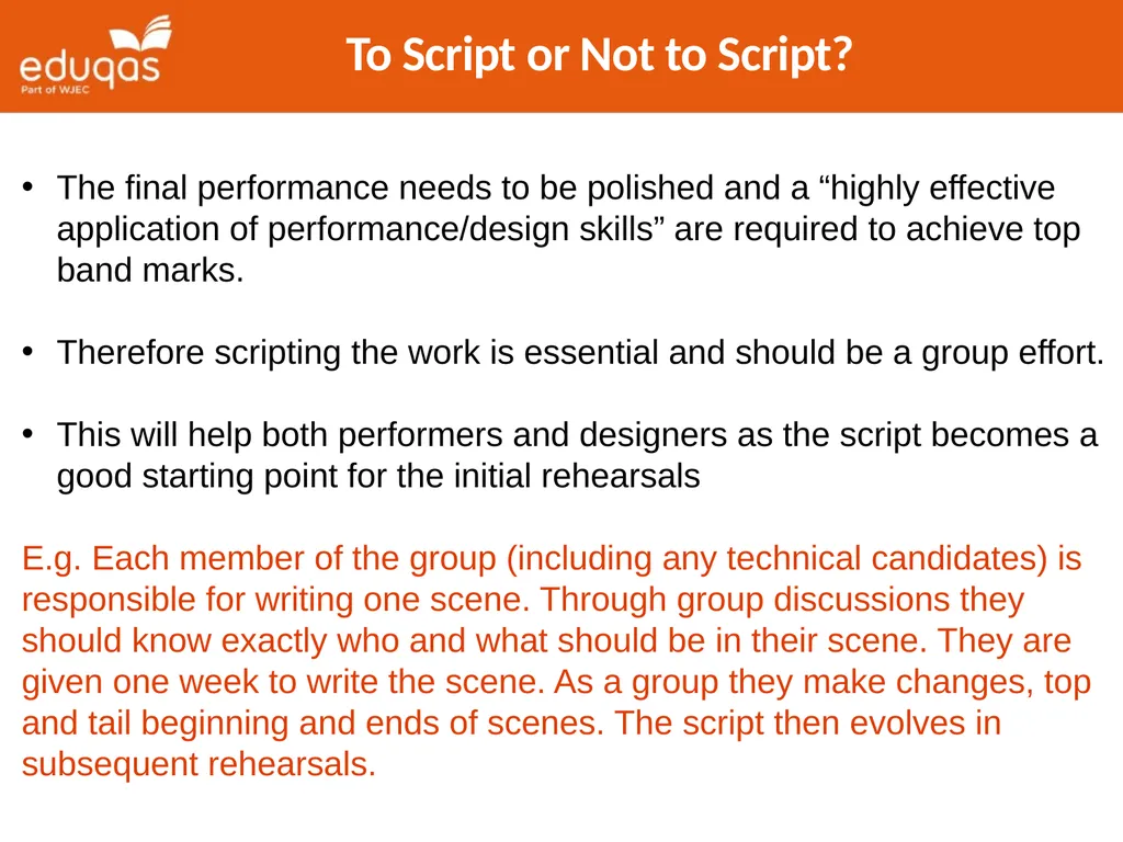 Approaches to Component 1 Devising Theatre Tips - slide 11 of 32