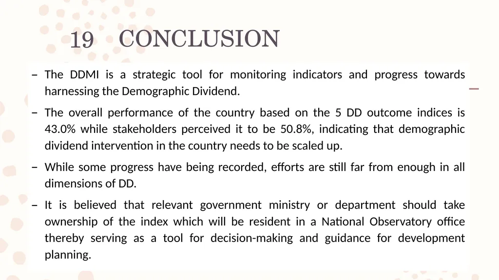 The Demographic Dividend Perception and Outcome - slide 19 of 20