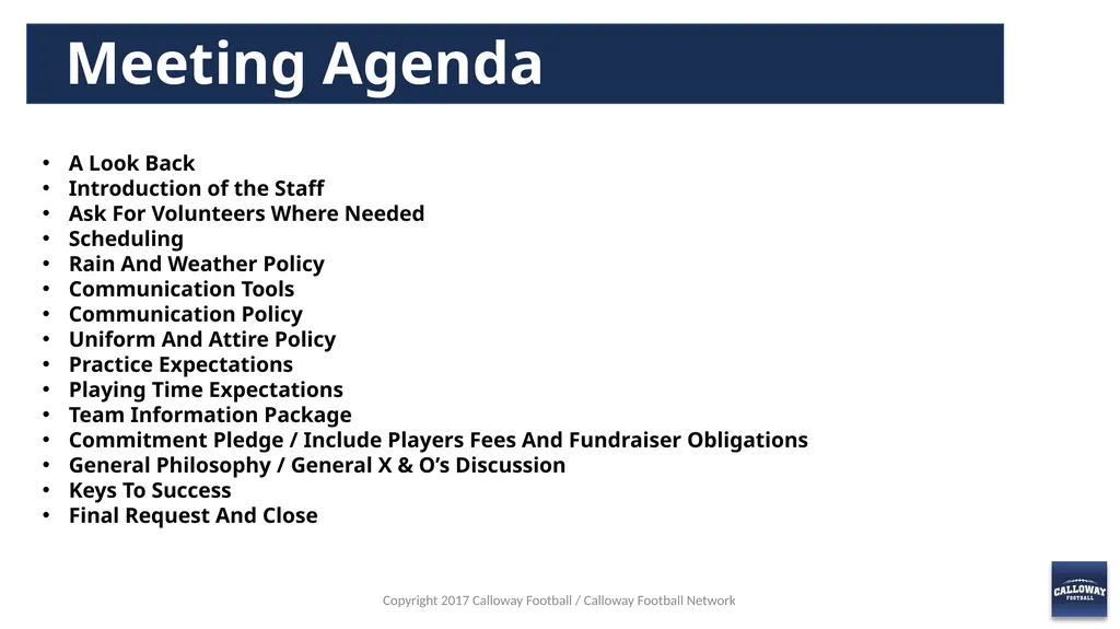 Parents Meeting Presentation Copyright 2017 - slide 3 of 26