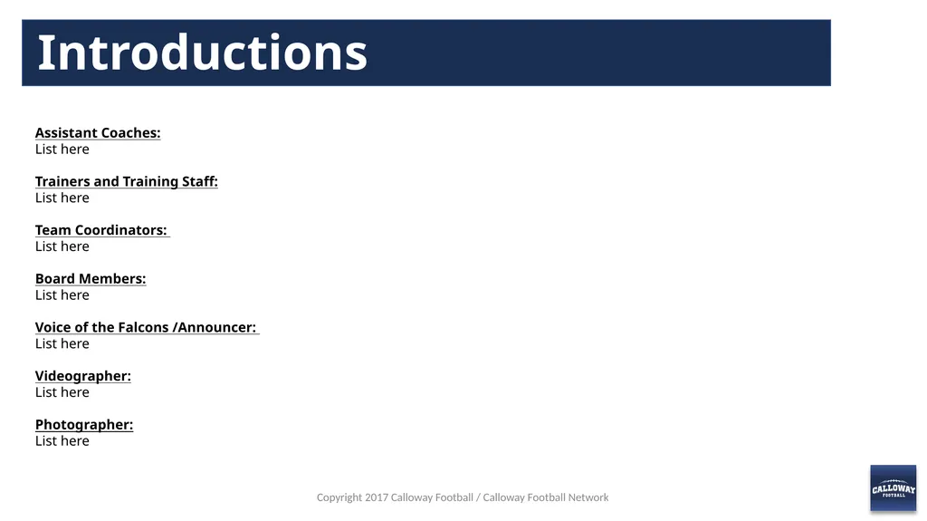 Parents Meeting Presentation Copyright 2017 - slide 6 of 26