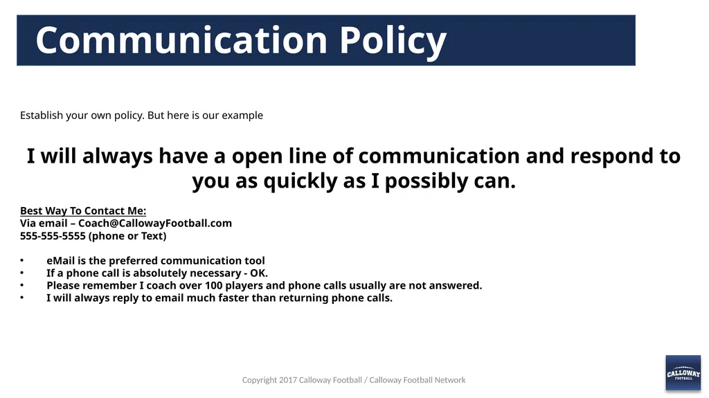Parents Meeting Presentation Copyright 2017 - slide 11 of 26
