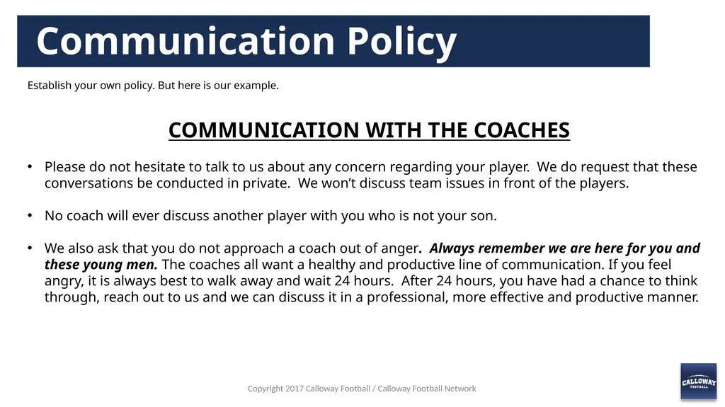 Parents Meeting Presentation Copyright 2017 - slide 12 of 26