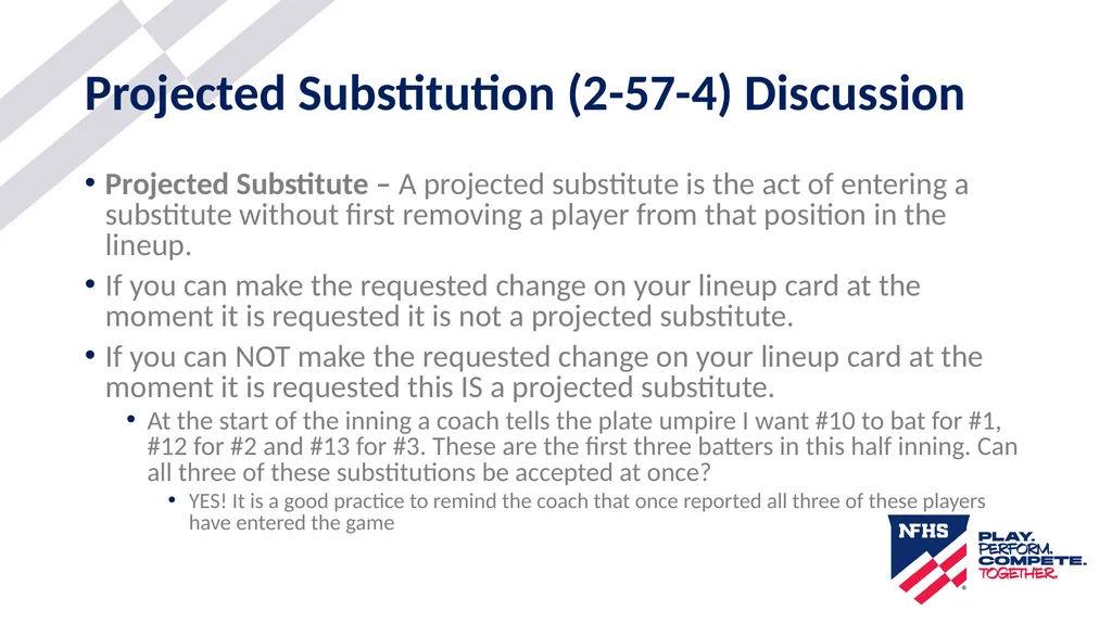 2025-26 NFHS Softball Substituting, Lineup - slide 7 of 43