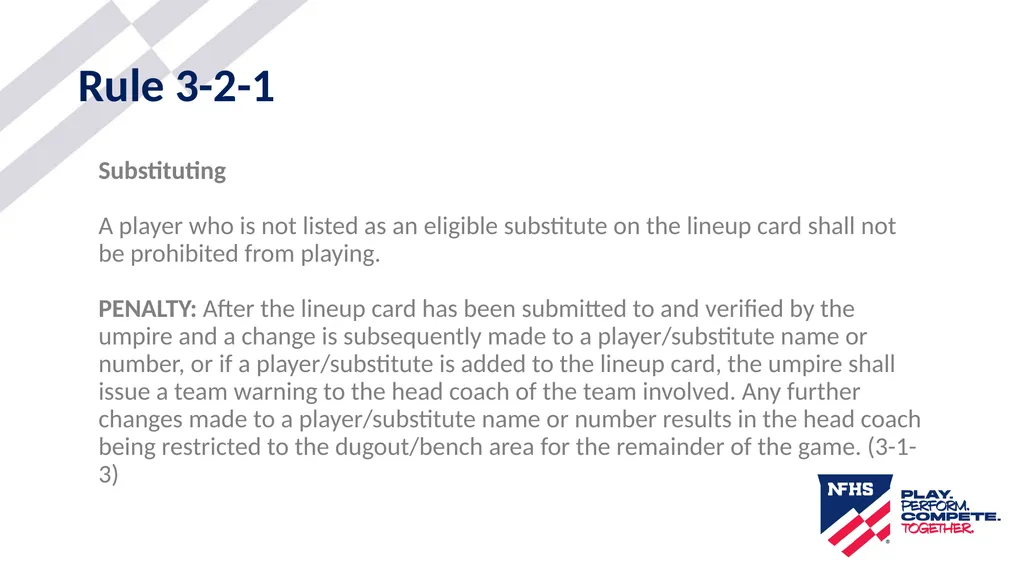 2025-26 NFHS Softball Substituting, Lineup - slide 4 of 43