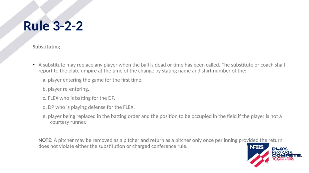 2025-26 NFHS Softball Substituting, Lineup - slide 5 of 43
