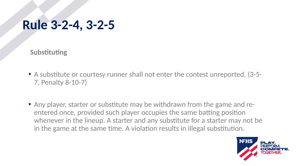 2025-26 NFHS Softball Substituting, Lineup - slide 9 of 43