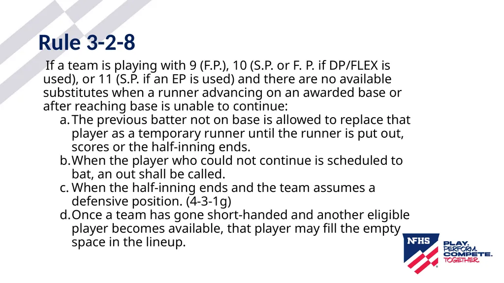 2025-26 NFHS Softball Substituting, Lineup - slide 15 of 43