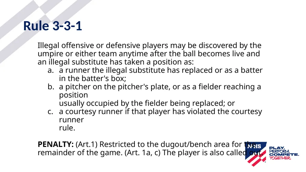 2025-26 NFHS Softball Substituting, Lineup - slide 19 of 43